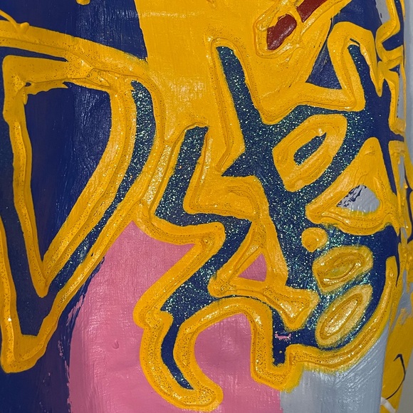 Bleu Dstrkt heather gray unique expressionism hand painted tee sz XL (?) - Picture 10 of 11